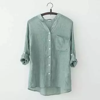Женская рубашка свободного покроя с круглым вырезом и застежкой на пуговицы, солнцезащитная рубашка свободного покроя, весна-лето, большой размер 3XL