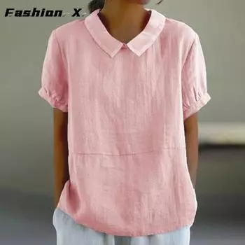 Женская рубашка, свободный пуловер, однотонные топы M белый