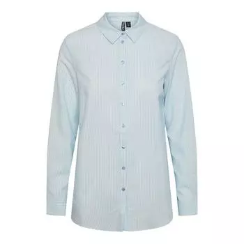 Женская рубашка в полоску с длинными рукавами ШТКИ XS бледно-синий