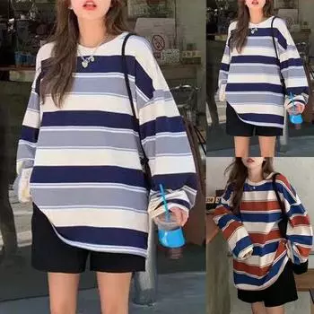 Женская рубашка в стиле ретро с принтом и длинными рукавами M красный