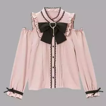 Женская рубашка Женские осенние топы без бретелек Японская винтажная блузка S белый