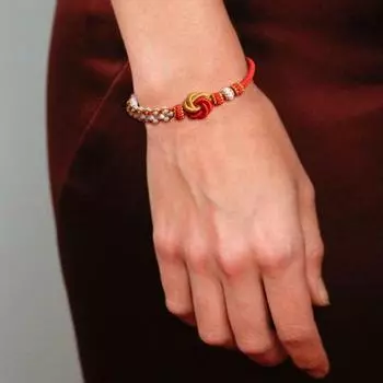 Женская ручная веревка плетеный узел сладкий цвет регулируемый ручная работа цветочный дизайн романтическая любовь