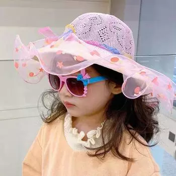 Женская рыбацкая шляпа Соломенная шляпа Детская шляпа Солнцезащитный крем Шляпа от солнца Шляпа от солнца