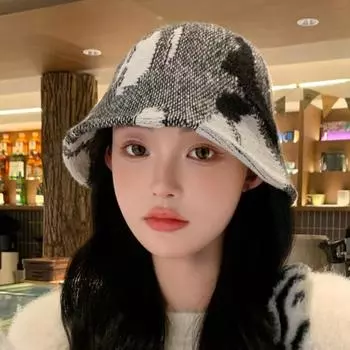 Женская рыбацкая шляпа, стильная теплая, легкая, изысканного дизайна, универсальная дорожная шляпа для осени и зимы черный белый