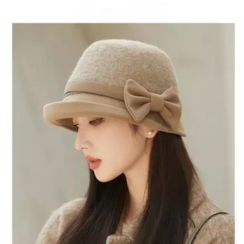 Женская рыболовная шапка с бабочкой и узлом для зимнего тепла, однотонная шапка-ушанка M56-58cm чёрный