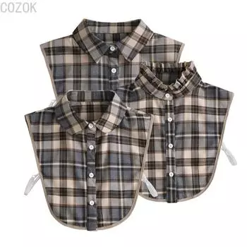 Женская съемная клетчатая рубашка с дизайном поддельный воротник поддельная блузка аксессуары для одежды