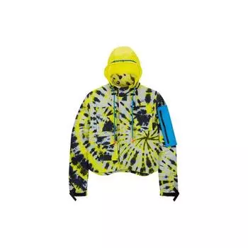 Женская съемная куртка с капюшоном Nike X Off-White с принтом тай-дай, флуоресцентно-желтый CK4808-702 S