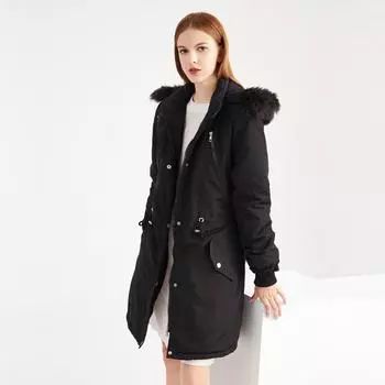 Женская съемная зимняя теплая стеганая флисовая хлопковая куртка с капюшоном, однотонная шикарная куртка на пуговицах M красный