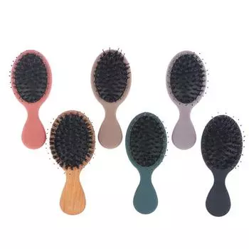 Женская щетка для волос, расческа из натуральной щетины кабана, антистатическая расческа, парикмахерская щетка розовый