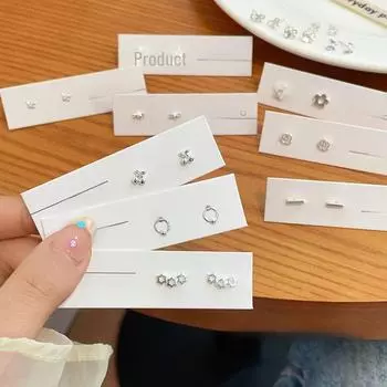 Женская серебряная игла для прокалывания ушей : Простые и удобные серьги-гвоздики для повседневного ношения.