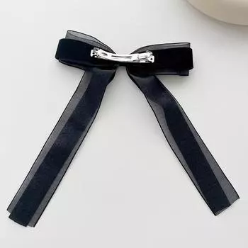 Женская сетчатая бархатная двойная заколка-лента с бантом французская ретро-заколка Хепберн, высококачественная весенняя заколка, женская элегантная свадебная вечеринка, ювелирные изделия