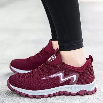 Женская сетчатая дышащая повседневная спортивная обувь для ходьбы того же стиля, большого размера, для активного отдыха, для ходьбы, походов, размер 36-44 36 чёрный