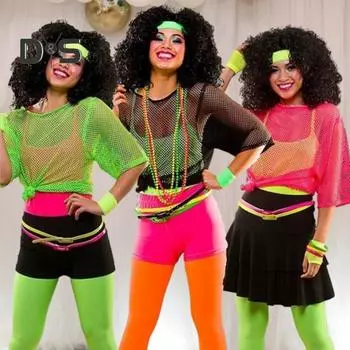 Женская сетчатая футболка с вырезом, однотонная, свободная, с круглым вырезом, рукавом три четверти, прозрачный топ для ночного клуба, вечеринки, танцев L флуоресцентный зеленый