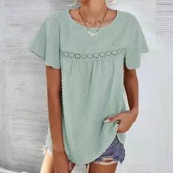 Женская сетчатая летняя блузка крючком, мягкий стильный повседневный топ на любой случай, незаменимый весенний гардероб L розовый