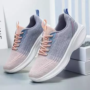 Женская сетчатая прогулочная обувь. Удобные кроссовки для бега, тенниса и тренировок. Легкие дышащие нескользящие кроссовки на шнуровке для женщин. 36