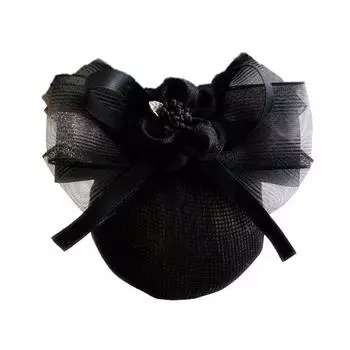 Женская сетка для волос сетчатая головка цветок головной убор цветочный аксессуар для волос универсальная декоративная сетка для волос инструмент для укладки волос чёрный