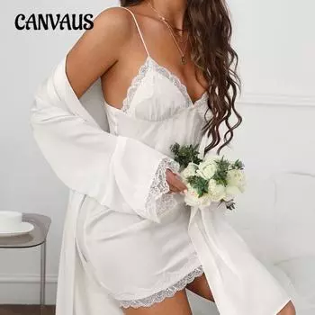 Женская сексуальная эротическая домашняя одежда ночная рубашка французский халат ледяной шелк из двух частей домашняя одежда для женщин S чёрный