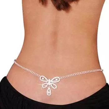Женская сексуальная блестящая цепочка на талию со стразами и бабочкой, подарок