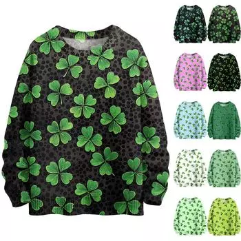 Женская сексуальная драпированная футболка с длинным рукавом и вырезом, облегающий топ с глубоким вырезом, рубашки для выхода в свет. День Патрика XXXL чёрный