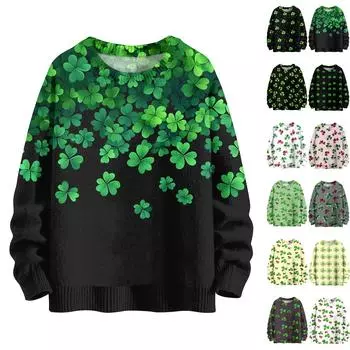 Женская сексуальная драпированная футболка с длинным рукавом и вырезом, облегающий топ с глубоким вырезом, рубашки для выхода в свет. День Патрика XL