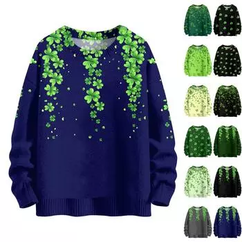 Женская сексуальная драпированная футболка с длинным рукавом и вырезом, облегающий топ с глубоким вырезом, рубашки для выхода в свет. День Патрика XL