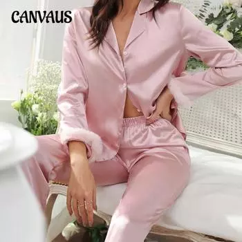 Женская сексуальная пижама с длинным рукавом и длинными штанами, подкладка из разноцветного атласа с перьями и плюшем, комплект домашней одежды S темно-синий