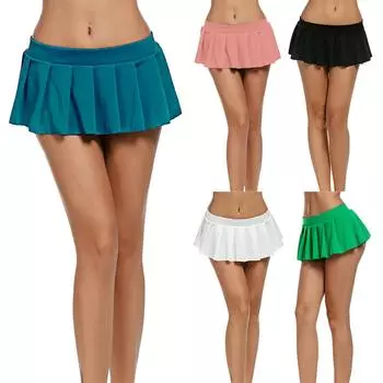 Женская сексуальная повседневная мини-юбка, новая плиссированная юбка, ультра короткая юбка женская XXL синий