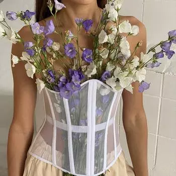 Женская сексуальная сетка для живота, модная тонкая талия L чёрный