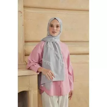 Женская шаль Fulya с кисточками, серебристая