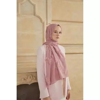 Женская шаль Fulya с кисточками, темная пудра