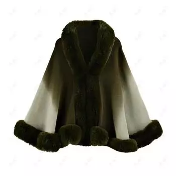 Женская шаль из искусственного меха с градиентом цвета, мягкая теплая удобная накидка-пончо, кардиган из искусственного меха кролика рекса, шаль, накидка большого размера на осень-зиму one size фиолетовый