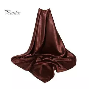 Женская шаль, однотонная, мягкая, имитация шелка, гладкая, легкая, дышащая, атласная шаль для повседневных путешествий, вечеринок света кофе