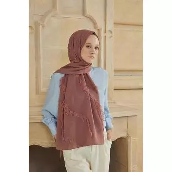 Женская шаль с кисточками, детализированная шаль фуля, темная сушеная роза