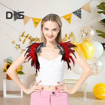 Женская шаль с павлиньими перьями, шарф, накидка, готический костюм, винтажная накидка ручной работы с регулируемым завязкой 80 cm зелёный