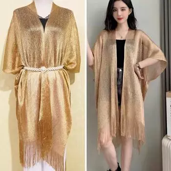 Женская шаль, стильный длинный и широкий сохраняющий тепло шарф, женский шарф, шарф для взрослых серебряный