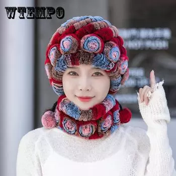 Женская шапка-бини с помпоном из искусственного меха, теплая зимняя шапка из толстой шерсти, эластичная теплая шапка для активного отдыха на открытом воздухе single hat