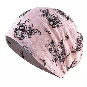 Женская шапка-бини, вязаные кружевные шапки с цветочным узором, женские весенне-летние шапочки Skullies, однотонные головные уборы, шапочка, женская шапка Gorras 56-59CM