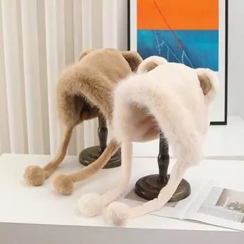 Женская шапка из искусственного меха для девочек, зимняя теплая мотоциклетная лыжная шапка, костюм в подарок one size average