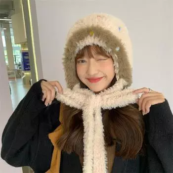 Женская шапка из искусственного меха для девочек, зимняя теплая мотоциклетная лыжная шапка, костюм в подарок one average size