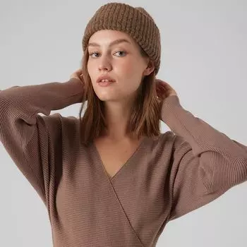 Женская шапка из синельной пряжи VERO MODA Taille unique светло-серый