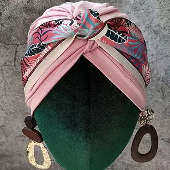 Женская шапка-тюрбан с повязкой на голову в этническом стиле, высокая эластичная шапка-тюрбан, съемная