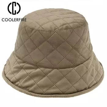 Женская шапка, зимняя теплая панама, женская повседневная кепка, уличная складная рыбацкая шляпа, однотонная модная панама AC2165 One Size чёрный