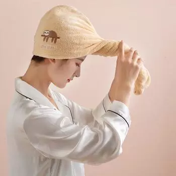 Женская шапочка для душа из микрофибры, полотенце, шапка для ванны для женщин, шапочка для сухих волос, быстросохнущая мягкая шапочка для женской головы-тюрбана single layer темно-синий