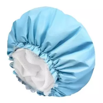Женская шапочка для сушки волос, высокоэластичная лента, двухслойная легкая многоразовая водонепроницаемая шапочка для душа с отличным водопоглощением синий