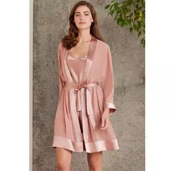 Женская шелковая атласная белая ночная рубашка Pierre Cardin, тюлевой халат, шорты, спортивный костюм, комплект приданого для четырех невест - 7085