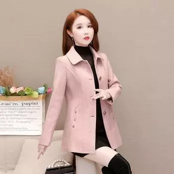 Женская шерстяная куртка, новая осенне-зимняя модная тонкая короткая шерстяная куртка, женское повседневное утепленное шерстяное пальто 5XL, верхняя одежда B L