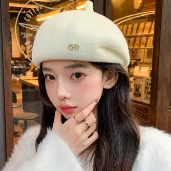 Женская шерстяная шляпа берет ретро литературный художник шляпа универсальный лицо маленькая теплая шляпа бутон прилив