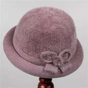 Женская шерстяная шляпа-котелок, модная шапка во французском стиле, теплый зимний аксессуар, декоративная шляпа для особых случаев one size