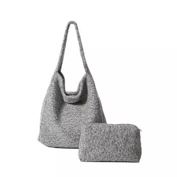 Женская шерстяная сумка через плечо большой емкости из ленивого стиля в корейском стиле для покупок на осень/зиму