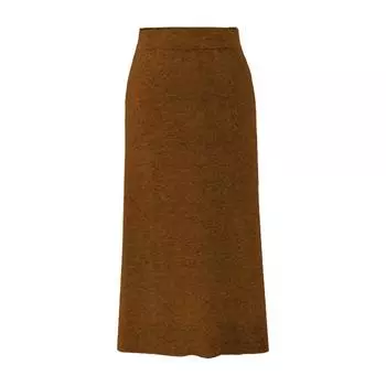 Женская шерстяная трикотажная юбка — высокая талия, средняя длина, плотная, с разрезом, для осени/зимы, подходит для веса до 200 фунтов 3XL